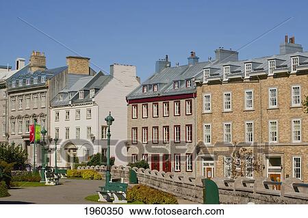 Stock Image - Buildings On St. Denis Avenue; Quebec City, Quebec, Canada. Fotosearch