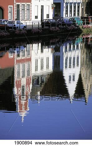Buildings Reflected In The Canal View Large Photo Image Picture - Buildings Reflected In The Canal. Fotosearch