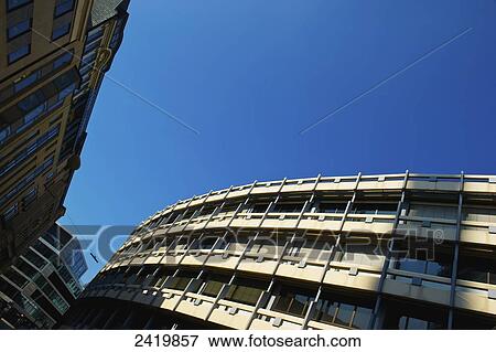 Stock Photo - Buildings under a blue sky; Hamburg, Germany. Fotosearch