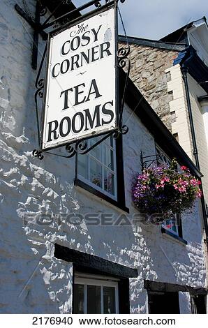 Stock Image - Builth Wells Cafe, Powys, Wales Uk. Fotosearch