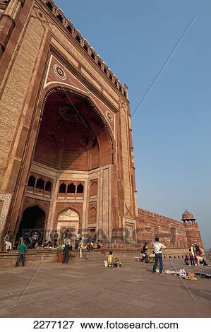 Buland Darwaza (Great Gate) of the Jami Masjid; Fatehpur Sikri, Agra, India View Large Photo Image Stock Photo - Buland Darwaza (Great Gate) of the Jami Masjid; Fatehpur Sikri, Agra, India. Fotosearch