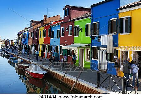 Picture - Burano, an island in the Venetian Lagoon; Northern Italy. Fotosearch