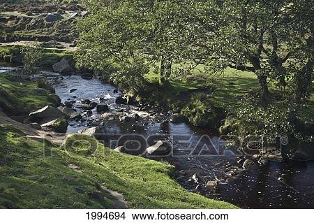Picture - Burbage Brook In Peak District National Park; Derbyshire England. Fotosearch