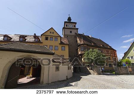 Stock Photo - Burgtor, Rothenburg-ob-der-Tauber, Bavaria, Germany. Fotosearch