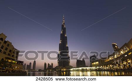 Burj Khalifa at sunset; Dubai, United Arab Emirates View Large Photo Image Stock Photography - Burj Khalifa at sunset; Dubai, United Arab Emirates. Fotosearch