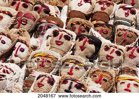 Stock Photo - Burlap Dolls For Sale At The Saturday Crafts Market, Otavalo, Imbabura, Ecuador. Fotosearch