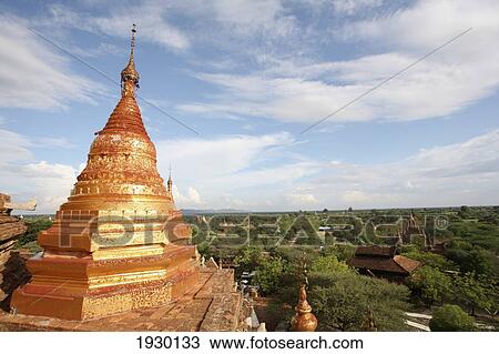 Stock Image - Burma, Bagan Buddhist Pagodas; Bagan. Fotosearch