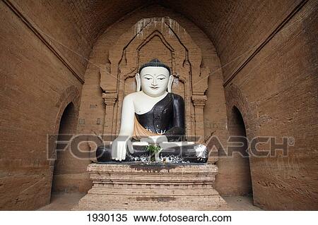 Stock Photography - Burma, Buddha statue in Pagoda; Bagan. Fotosearch