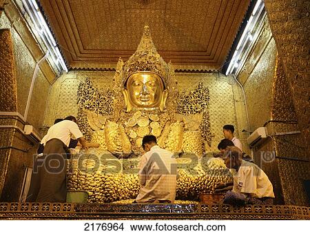 Picture - Burma, Mahamuni Paya Buddha; Mandalay. Fotosearch