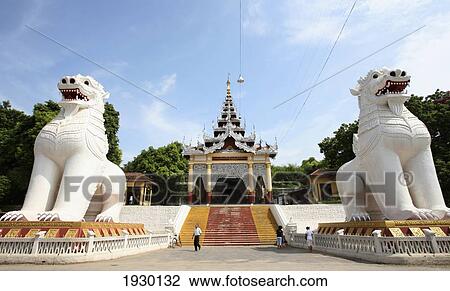 Burma, Mandalay, Buddhist Temple with Large Statues; Mandalay Hill View Large Photo Image Stock Image - Burma, Mandalay, Buddhist Temple with Large Statues; Mandalay Hill. Fotosearch