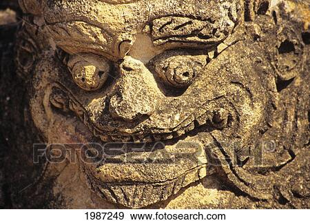 Burma (Myanmar), Bagan, Sulamani Temple, Close-Up Of Stone God Sculpture. View Large Photo Image Stock Photo - Burma (Myanmar), Bagan, Sulamani Temple, Close-Up Of Stone God Sculpture.. Fotosearch