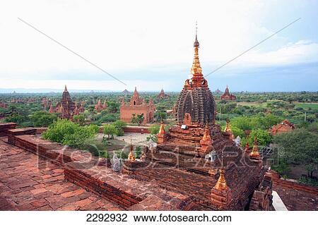 Stock Image - Burma/ Myanmar, Buddhist pagoda; Bagan. Fotosearch
