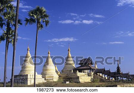 Burma (Myanmar), White minochanthar pagodas; Bagan View Large Photo Image Stock Image - Burma (Myanmar), White minochanthar pagodas; Bagan. Fotosearch