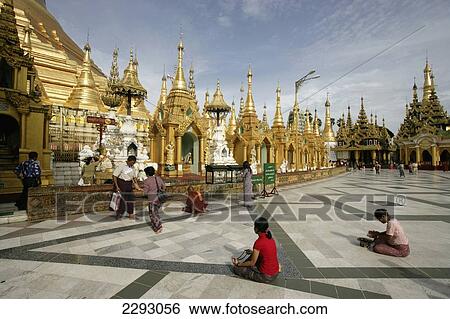 Burma/Myanmar, Shewdagon Pagoda; Rangoon View Large Photo Image Stock Photograph - Burma/Myanmar, Shewdagon Pagoda; Rangoon. Fotosearch