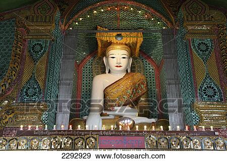 Stock Photo - Burma/Myanmar, Statue of Buddha on Mandalay Hill; Mandalay. Fotosearch