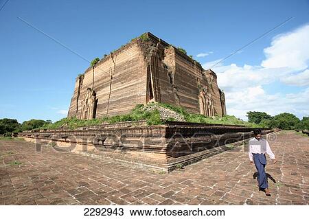 Stock Image - Burma/Myanmar, Unfinished Pagoda; Mingun. Fotosearch