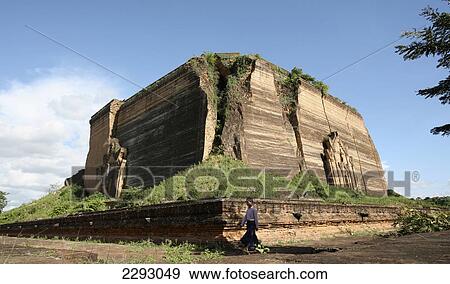 Burma/Myanmar, Unfinished Pagoda; Mingun View Large Photo Image Stock Photo - Burma/Myanmar, Unfinished Pagoda; Mingun. Fotosearch