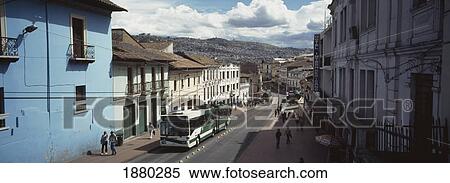 Bus On Quito Streets View Large Photo Image Stock Photography - Bus On Quito Streets. Fotosearch