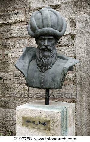Stock Photo - Bust Of The Renowned Islamic Architect Mimar Sinan, Near Topkapi Palace, Sultanahmet, Istanbul, Turkey. Fotosearch