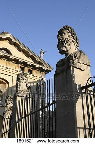 Stock Image - Busts Outside Sheldonian Theatre. Fotosearch