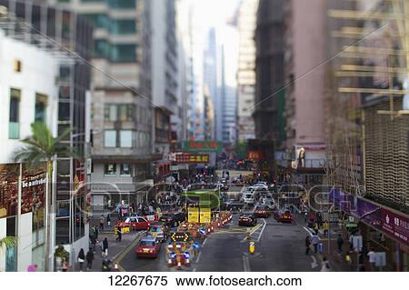 Busy intersection; Hong Kong View Large Photo Image Stock Photography - Busy intersection; Hong Kong. Fotosearch