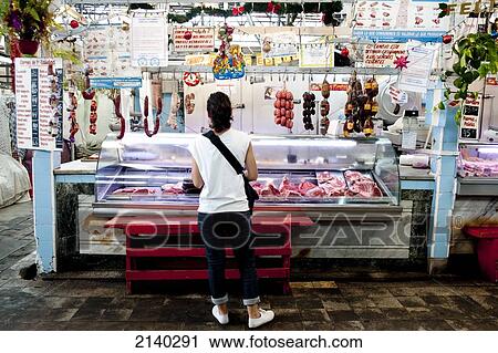 Butcher In Mercado De San Telmo, San Telmo, Buenos Aires, Argentina View Large Photo Image Stock Image - Butcher In Mercado De San Telmo, San Telmo, Buenos Aires, Argentina. Fotosearch