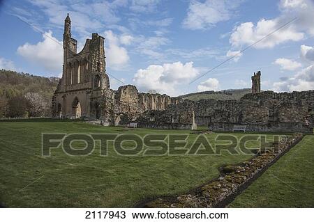 Stock Image - Byland Abbey; Byland North Yorkshire England. Fotosearch