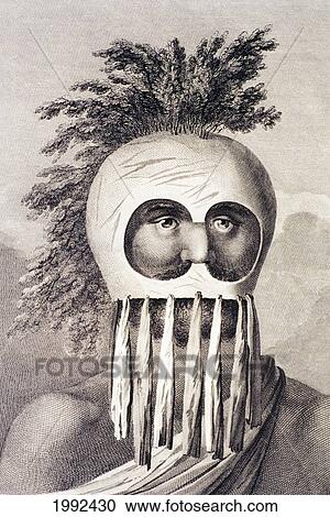 C. 1784 Illustration, Man Of The Sandich Islands Wearing Gourd Mask View Large Photo Image Stock Image - C. 1784 Illustration, Man Of The Sandich Islands Wearing Gourd Mask. Fotosearch