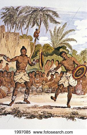 Stock Photography - C. 1816 Hawaiian Hula Dancers After Louis Choris. Fotosearch