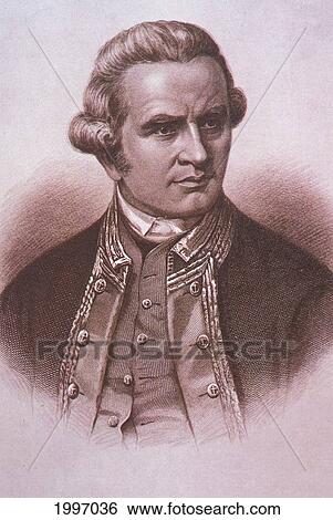 Stock Photograph - C. 1846 Captain James Cook Head Shot. Fotosearch