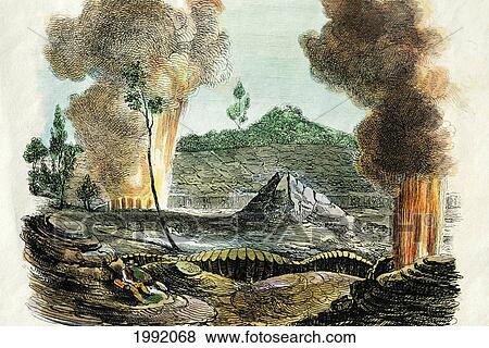 C. 1850 Magazine Illustration, Hawaii, Big Island, Volcano Of Kilauea View Large Photo Image Stock Photo - C. 1850 Magazine Illustration, Hawaii, Big Island, Volcano Of Kilauea. Fotosearch