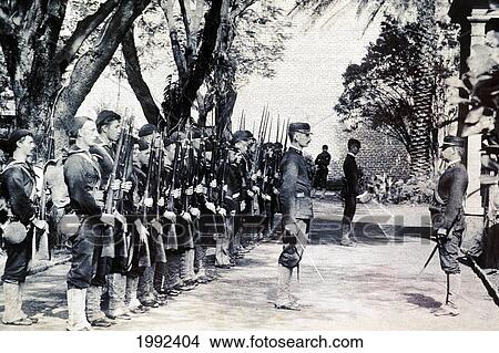 C. 1893 Black And White Photograph, End Of Hawaiian Monarchy, Us Marines At Washington Place View Large Photo Image Picture - C. 1893 Black And White Photograph, End Of Hawaiian Monarchy, Us Marines At Washington Place. Fotosearch