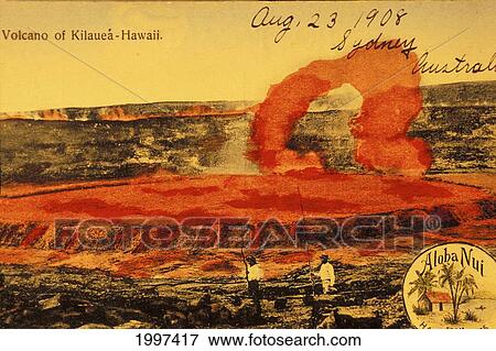 C. 1905 Hawaii, Big Island, Kilauea Volcano, Postcard View Large Photo Image Stock Photo - C. 1905 Hawaii, Big Island, Kilauea Volcano, Postcard. Fotosearch