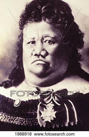 Stock Photo - C. 1905, Hawaii, Post Card, Portrait Of Princess Ruth Keelikolani.. Fotosearch