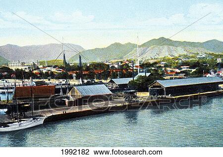 C. 1905 Postcard, Hawaii, Oahu, Honolulu Harbor. View Large Photo Image Stock Image - C. 1905 Postcard, Hawaii, Oahu, Honolulu Harbor.. Fotosearch