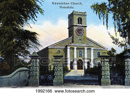 C. 1915 Postcard, Hawaii, Oahu, Honolulu, Kawaiahao Church Est. 1838. View Large Photo Image Stock Photograph - C. 1915 Postcard, Hawaii, Oahu, Honolulu, Kawaiahao Church Est. 1838.. Fotosearch