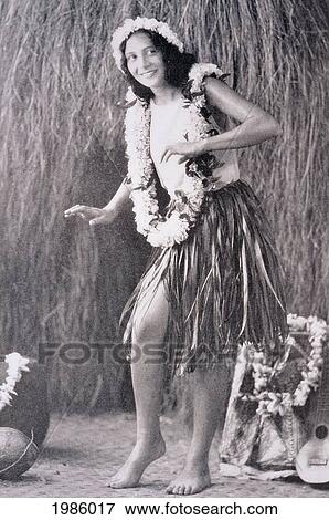 C. 1929 Black And White Photograph, Hula Girl Libbie Keani. View Large Photo Image Stock Photo - C. 1929 Black And White Photograph, Hula Girl Libbie Keani.. Fotosearch