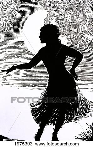 C. 1930, Don Blanding Art, Hula Girl, Moonlight In Background (Pen And Ink Drawing). View Large Photo Image Stock Image - C. 1930, Don Blanding Art, Hula Girl, Moonlight In Background (Pen And Ink Drawing).. Fotosearch