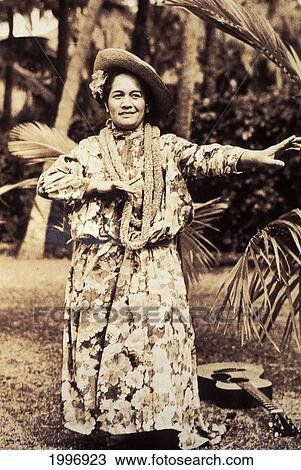 C. 1930 Postcard, Hilo Hattie, Hawaiian Woman In Floral Dress Dancing Hula View Large Photo Image Stock Image - C. 1930 Postcard, Hilo Hattie, Hawaiian Woman In Floral Dress Dancing Hula. Fotosearch