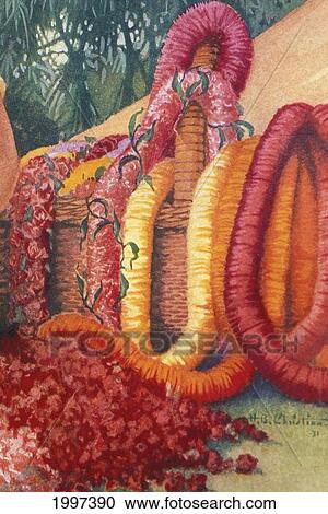Stock Image - C. 1931 Detail, Flower Lei. Fotosearch