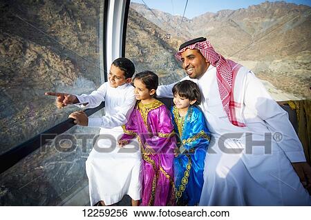Stock Photograph - Cable car ride; Taif, Sauci Arabia. Fotosearch