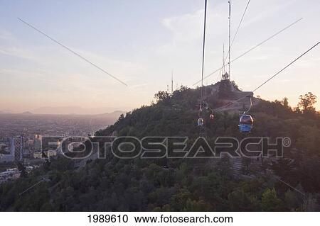 Cableway in San Cristobal Hill cable car, Santiago, Metropolitan Region, Chile View Large Photo Image Stock Image - Cableway in San Cristobal Hill cable car, Santiago, Metropolitan Region, Chile. Fotosearch
