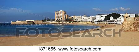 Cadiz, Andalusia, Spain; The Old City Wall Along The Shoreline View Large Photo Image Stock Photography - Cadiz, Andalusia, Spain; The Old City Wall Along The Shoreline. Fotosearch
