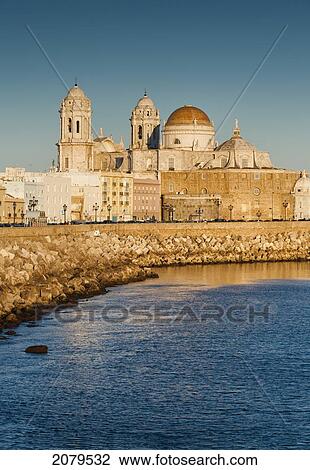 Stock Image - Cadiz Cathedral; Cadiz Andalusia Spain. Fotosearch