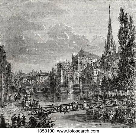 Stock Image - Caen, France In The 18Th Century. From Histoire De La Revolution Francaise By Louis Blanc.. Fotosearch