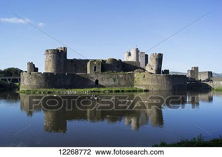 Caerphilly Castle; Wales View Large Photo Image Stock Image - Caerphilly Castle; Wales. Fotosearch
