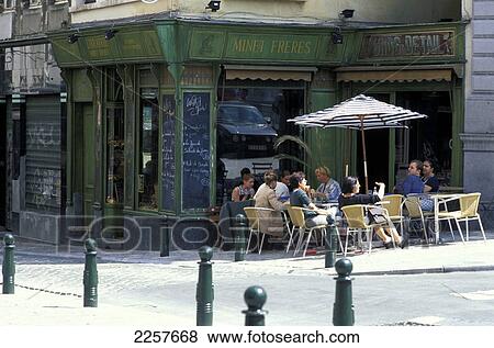 Cafe In Brussels, Belgium. View Large Photo Image Stock Photo - Cafe In Brussels, Belgium.. Fotosearch