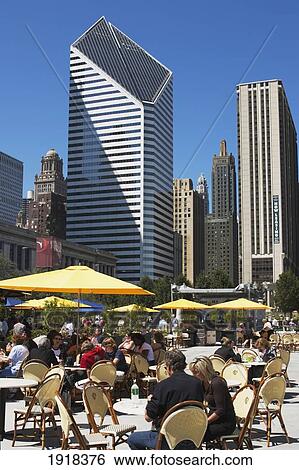 Cafe Tables Outside Park Grill Restaurant In Millenium Park, Chicago, Illinois, Usa View Large Photo Image Stock Photograph - Cafe Tables Outside Park Grill Restaurant In Millenium Park, Chicago, Illinois, Usa. Fotosearch