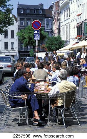 Stock Photo - Cafe/Restaurant Outdoors, Brussels, Belgium.. Fotosearch