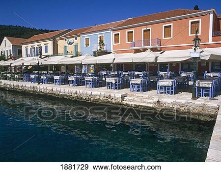 Cafes Along The Waterfront View Large Photo Image Stock Photo - Cafes Along The Waterfront. Fotosearch